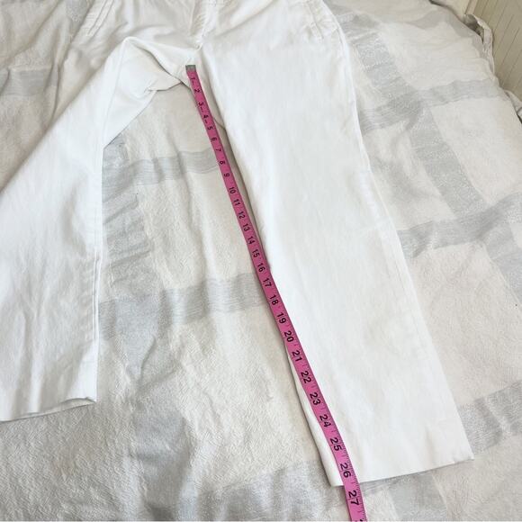 Joseph New Eliston Stretch-Gabardine Slim-Leg Trousers White Sz 6 - Picture 13 of 15